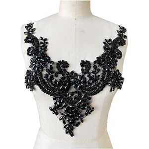 Handmade rhinestones lace applique beads trim neckline - Accessory Handmade rhinestones lace applique beads trim neckline - Accessory