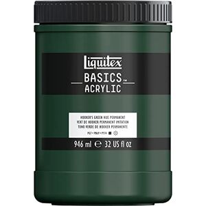 Liquitex Basics Acrylic Paint, Hooker's Green Permament Hue, 946 ml Pot Liquitex Basics Acrylic Paint, Hooker's Green Permament Hue, 946 ml Pot