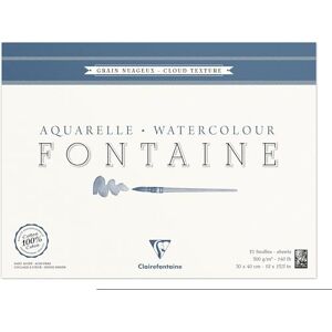Clairefontaine Ref 96422C Fontaine Cloud Texture Watercolour Glued Pad (15 Sheets) 30 x 40cm Size, 300gsm Paper Suitable for Watercolour Artwork Clairefontaine Ref 96422C Fontaine Cloud Texture Watercolour Glued Pad (15 Sheets) 30 x 40cm Size, 300gsm Paper Suitable for Watercolour Artwork