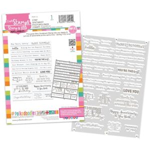Polka Doodles Strip Sentiment A5/6 x 8 Panel Stamp Photopolymer Stamp Set for Craft, Card Making & Scrapbooking wh Polka Doodles Strip Sentiment A5/6 x 8 Panel Stamp Photopolymer Stamp Set for Craft, Card Making & Scrapbooking wh