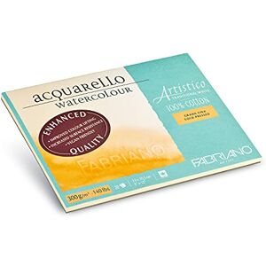 Honsell Fabriano Artistico Acquarello, Natural White, Fine Grain, Cold Pressed, 23 x 30.5 cm, 20 Sheets, 300 g/m², High-Quality Artists' Watercolour Card, Pad Glued on 4 Sides, 23 x 30,5 cm Honsell Fabriano Artistico Acquarello, Natural White, Fine Grain, Cold Pressed, 23 x 30.5 cm, 20 Sheets, 300 g/m², High-Quality Artists' Watercolour Card, Pad Glued on 4 Sides, 23 x 30,5 cm