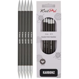 KNITPRO Karbonz Double Pointed Needles 6" (15cm) 6.00 mm KNITPRO Karbonz Double Pointed Needles 6" (15cm) 6.00 mm