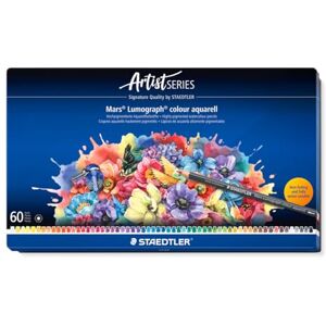STAEDTLER Watercolour Pencil 60 Assorted Colours Mars Lumograph Colour Aquarell Tin of 60, 104 M60 STAEDTLER Watercolour Pencil 60 Assorted Colours Mars Lumograph Colour Aquarell Tin of 60, 104 M60