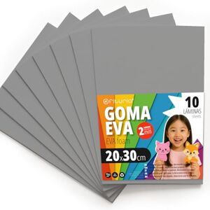 OFITURIA Eva Rubber for School and Creative Crafts, Coloured Foam Sheets for DIY Projects, Art, Children's Decoration, Scrapbooking, Craft Designs 20 x 30 cm (Grey, 10 Pcs) OFITURIA Eva Rubber for School and Creative Crafts, Coloured Foam Sheets for DIY Projects, Art, Children's Decoration, Scrapbooking, Craft Designs 20 x 30 cm (Grey, 10 Pcs)