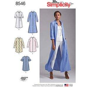 Simplicity Pattern 8546 Women’s / Petite Women’s Shirt Dresses, H5 (6-8-10-12-14), White Simplicity Pattern 8546 Women’s / Petite Women’s Shirt Dresses, H5 (6-8-10-12-14), White