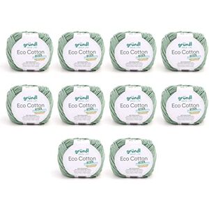 Gründl Eco Cotton Wool Wool for Crochet Wool for Knitting Crochet Yarn Soft and Skin Friendly 100% Organic Cotton 10 Balls 50 g / 105 m Needle Size 3.5-4.5 May Green Gründl Eco Cotton Wool Wool for Crochet Wool for Knitting Crochet Yarn Soft and Skin Friendly 100% Organic Cotton 10 Balls 50 g / 105 m Needle Size 3.5-4.5 May Green