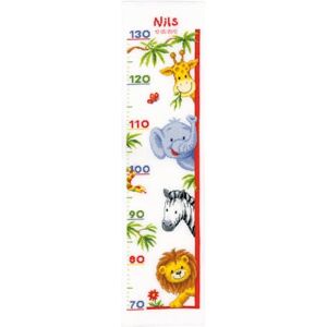 Vervaco Height Chart Zoo Animals Counted Cross Stitch Kit, Multi-Colour Vervaco Height Chart Zoo Animals Counted Cross Stitch Kit, Multi-Colour