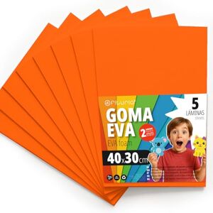 OFITURIA Eva Rubber for School and Creative Crafts, Coloured Foam Sheets for DIY Projects, Art, Children's Decoration, Scrapbooking, Craft Designs 40 x 30 cm (Orange, 5 Pcs) OFITURIA Eva Rubber for School and Creative Crafts, Coloured Foam Sheets for DIY Projects, Art, Children's Decoration, Scrapbooking, Craft Designs 40 x 30 cm (Orange, 5 Pcs)