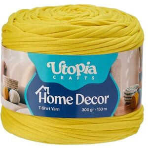 Utopia Crafts T-Shirt Yarn for Crocheting and Knitting Home Decor 300g/150m Elastic Microfibre Fabric Yarn Oeko-Tex Certified Washable Crochet Baskets Bags Rugs & Macramé 5-7mm Hook (Lemon Yellow) Utopia Crafts T-Shirt Yarn for Crocheting and Knitting Home Decor 300g/150m Elastic Microfibre Fabric Yarn Oeko-Tex Certified Washable Crochet Baskets Bags Rugs & Macramé 5-7mm Hook (Lemon Yellow)