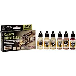 Vallejo Model Air Set British Caunter Colors, 17 ml (Pack of 6) Vallejo Model Air Set British Caunter Colors, 17 ml (Pack of 6)