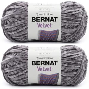 Bernat Velvet Vapor Gray Yarn 2 Pack of 300g/10.5oz Polyester 5 Bulky 315 Yards Knitting/Crochet Bernat Velvet Vapor Gray Yarn 2 Pack of 300g/10.5oz Polyester 5 Bulky 315 Yards Knitting/Crochet