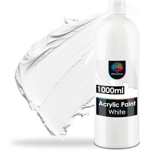 OfficeTree Acrylic Paint White Large Bottle 1000ml Water Based White Acrylic Paint Opaque White Acrylic Paint for Acrylic Painting, Hobby Artists White Paint Acrylic ideal for Mixing OfficeTree Acrylic Paint White Large Bottle 1000ml Water Based White Acrylic Paint Opaque White Acrylic Paint for Acrylic Painting, Hobby Artists White Paint Acrylic ideal for Mixing