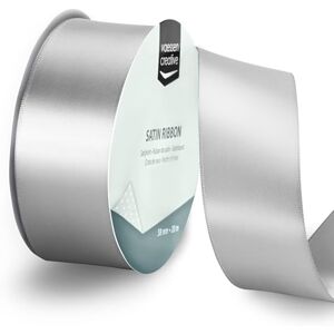 Creative Labs Satin Ribbon Silver 65.6 ft x 1.5" Thin Ribbon for Gift Wrapping and Crafting Creative Labs Satin Ribbon Silver 65.6 ft x 1.5" Thin Ribbon for Gift Wrapping and Crafting
