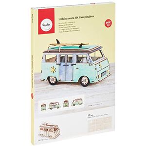 Rayher Wooden Campervan Building Kit, DIY Construction Kit with Interlocking Parts, 79 slot-together Pieces, natural wood, 30x13x17cm, 62879505 Rayher Wooden Campervan Building Kit, DIY Construction Kit with Interlocking Parts, 79 slot-together Pieces, natural wood, 30x13x17cm, 62879505
