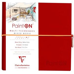 Clairefontaine PaintON Notebook - Red - Thick Paper - Multi-technique - Professional Clairefontaine PaintON Notebook - Red - Thick Paper - Multi-technique - Professional