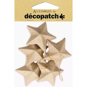 décopatch NO009Opack Un Carton de 6 paquets de 5 Supports en Papier brun mâché 3x8x8 cm, Etoiles à suspendre décopatch NO009Opack Un Carton de 6 paquets de 5 Supports en Papier brun mâché 3x8x8 cm, Etoiles à suspendre