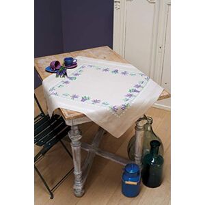 Vervaco Counted Cross Stitch Kit: Tablecloth: Lavender, Cotton, NA, 80 x 80cm / 32" x 32 Vervaco Counted Cross Stitch Kit: Tablecloth: Lavender, Cotton, NA, 80 x 80cm / 32" x 32