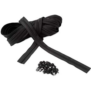 IPEA Nylon Coil Zipper Continuous Chain – 10 Meters and 25 Metal Sliders Included – Can Be Cut to Size for Sewing, Clothing and Upholstery – Metal Zip Size #5 – Color Black – 30 mm Width IPEA Nylon Coil Zipper Continuous Chain – 10 Meters and 25 Metal Sliders Included – Can Be Cut to Size for Sewing, Clothing and Upholstery – Metal Zip Size #5 – Color Black – 30 mm Width