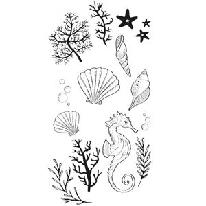 Sizzix Clear Stamps Set Ocean Elements by Lisa Jones, Multicolor, One Size Sizzix Clear Stamps Set Ocean Elements by Lisa Jones, Multicolor, One Size