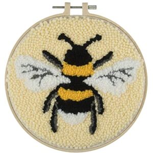 Trimits Punch Needle Hoop Kit, 20.3cm (8in), Bee Trimits Punch Needle Hoop Kit, 20.3cm (8in), Bee