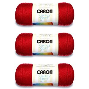 Caron Simply Soft Harvest Red Yarn 3 Pack of 170g/6oz Acrylic 4 Medium (Worsted) 315 Yards Knitting/Crochet Caron Simply Soft Harvest Red Yarn 3 Pack of 170g/6oz Acrylic 4 Medium (Worsted) 315 Yards Knitting/Crochet