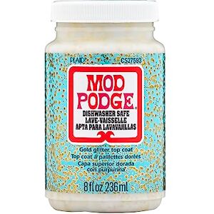 Mod Podge Dishwasher Safe Glitter Gold 8 Oz. Mod Podge Dishwasher Safe Glitter Gold 8 Oz.