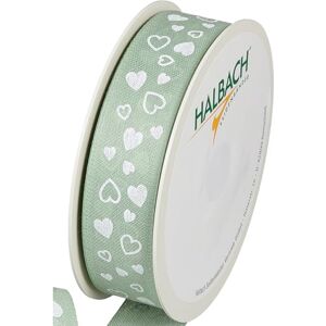 Halbach Seidenbänder Gift Ribbon Hearts Width 25 mm Length 18 m Print Ribbon with Heart Motif Perfect Ribbon for Wedding or Valentine's Day Colour: Mint/White Halbach Seidenbänder Gift Ribbon Hearts Width 25 mm Length 18 m Print Ribbon with Heart Motif Perfect Ribbon for Wedding or Valentine's Day Colour: Mint/White