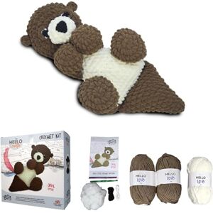 KNITTY CRITTERS – Main Collection – Orvil Otter Beginner-Friendly Crochet Craft Kit with Recycled Yarn KNITTY CRITTERS – Main Collection – Orvil Otter Beginner-Friendly Crochet Craft Kit with Recycled Yarn