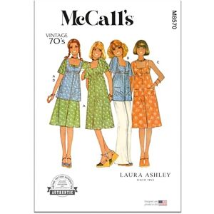 McCall's MCCALLS Sewing Pattern M8570H5 Misses' Dress, Jumper and Top by Laura Ashley H5 (6-8-10-12-14) McCall's MCCALLS Sewing Pattern M8570H5 Misses' Dress, Jumper and Top by Laura Ashley H5 (6-8-10-12-14)