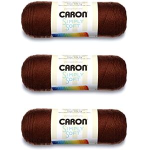 Caron Simply Soft Chocolate Yarn 3 Pack of 170g/6oz Acrylic 4 Medium (Worsted) 315 Yards Knitting/Crochet Caron Simply Soft Chocolate Yarn 3 Pack of 170g/6oz Acrylic 4 Medium (Worsted) 315 Yards Knitting/Crochet