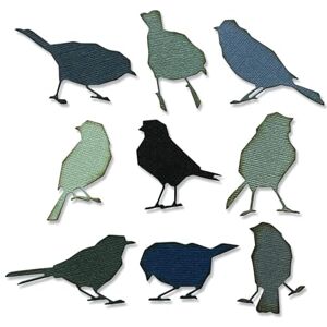 Sizzix Thinlits Die Set 9PK Silhouette Birds by Tim Holtz 665861 Chapter 2 2022, Multicolor, One Size Sizzix Thinlits Die Set 9PK Silhouette Birds by Tim Holtz 665861 Chapter 2 2022, Multicolor, One Size