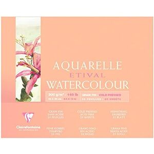 Clairefontaine Ref 96471C Etival Cold Pressed Glued Watercolour Painting & Drawing Pad (10 Sheets of Paper) 24 x 30cm 300gsm Cellulose Art Paper Clairefontaine Ref 96471C Etival Cold Pressed Glued Watercolour Painting & Drawing Pad (10 Sheets of Paper) 24 x 30cm 300gsm Cellulose Art Paper