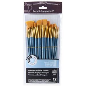 Royal & Langnickel Royal and Langnickel RSET-9307 Taklon Variety Brush Set Medium Gold (Pack of 12) Royal & Langnickel Royal and Langnickel RSET-9307 Taklon Variety Brush Set Medium Gold (Pack of 12)