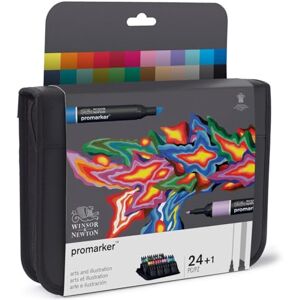 Winsor & Newton , Promarker, Arts and Illustration Wallet, Set of 24, Alcohol Based Dual Tip Markers Winsor & Newton , Promarker, Arts and Illustration Wallet, Set of 24, Alcohol Based Dual Tip Markers
