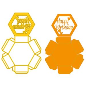 Nellie's Choice Gift Box Cutting Die-Hexagon Shadowbox-Card Making Supplies-Metal Dies for Scrapbooking, DIY and Paper Crafts, Yellow, 12.5 x 19 cm Nellie's Choice Gift Box Cutting Die-Hexagon Shadowbox-Card Making Supplies-Metal Dies for Scrapbooking, DIY and Paper Crafts, Yellow, 12.5 x 19 cm