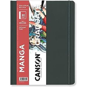 Canson Graduate Hardbound Manga Book, 200gsm 21.6 x 27.9cm, Smooth Paper, 40 White Sheets, for Artist Students Canson Graduate Hardbound Manga Book, 200gsm 21.6 x 27.9cm, Smooth Paper, 40 White Sheets, for Artist Students