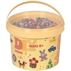 Hama Midi Beads Bucket, Approx. 10,000 Assorted Coloured Plastic Round Beads, 5 Coloured Peg Boards, Creative Arts & Craft Kit for Children Ages 5+ Hama Midi Beads Bucket, Approx. 10,000 Assorted Coloured Plastic Round Beads, 5 Coloured Peg Boards, Creative Arts & Craft Kit for Children Ages 5+
