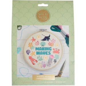 Sew & So On Sew And So On Premium Embroidery Kit, Making Waves Adults Embroidery & Cross Stitch Kit with Patterns, Gift Idea Beginner Set Sew & So On Sew And So On Premium Embroidery Kit, Making Waves Adults Embroidery & Cross Stitch Kit with Patterns, Gift Idea Beginner Set