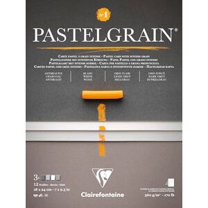 Clairefontaine 976057C Bloc Collé PastelGrain n°1-12 Feuilles Carte Spéciale Pour Pastels Secs 18x24 cm 360g Assorti teintes grises Intercalaires en Papier Cristal Clairefontaine 976057C Bloc Collé PastelGrain n°1-12 Feuilles Carte Spéciale Pour Pastels Secs 18x24 cm 360g Assorti teintes grises Intercalaires en Papier Cristal