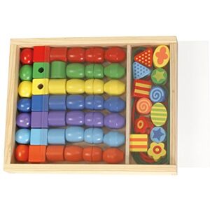 Lena 32010 Craft set of wooden threading beads in wooden box, with 54 3 cm wooden threading beads. Wooden beads set for children from 3 years. Beads for making necklaces and bead jewellery Lena 32010 Craft set of wooden threading beads in wooden box, with 54 3 cm wooden threading beads. Wooden beads set for children from 3 years. Beads for making necklaces and bead jewellery