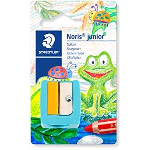 STAEDTLER Noris Junior 514 10 BK Sharpener (Suitable for Children, Extra Thick, Especially Suitable for Colouring Pencils with Approx. 14 mm Diameter, Blade Guard and Finger Guard for Maximum Safety) STAEDTLER Noris Junior 514 10 BK Sharpener (Suitable for Children, Extra Thick, Especially Suitable for Colouring Pencils with Approx. 14 mm Diameter, Blade Guard and Finger Guard for Maximum Safety)