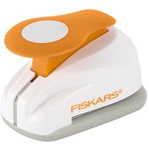 Fiskars Medium Lever Punch, Circle, Plastic, White/Orange Fiskars Medium Lever Punch, Circle, Plastic, White/Orange