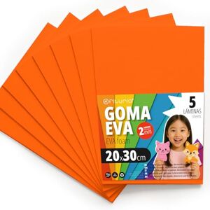 OFITURIA Eva Rubber for School and Creative Crafts, Coloured Foam Sheets for DIY Projects, Art, Children's Decoration, Scrapbooking, Craft Designs 20 x 30 cm (Orange, 5 Pcs) OFITURIA Eva Rubber for School and Creative Crafts, Coloured Foam Sheets for DIY Projects, Art, Children's Decoration, Scrapbooking, Craft Designs 20 x 30 cm (Orange, 5 Pcs)