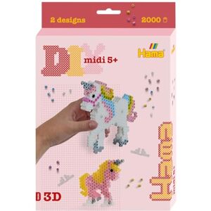 Hama Hanging Box Unicorns Approx. 2.000 Beads, 1 Large Hexagonal Pegboard, 4 Bead Supports, 1 Connector, Colour Printed Design Sheet, Instructions & Ironing Paper Hama Hanging Box Unicorns Approx. 2.000 Beads, 1 Large Hexagonal Pegboard, 4 Bead Supports, 1 Connector, Colour Printed Design Sheet, Instructions & Ironing Paper