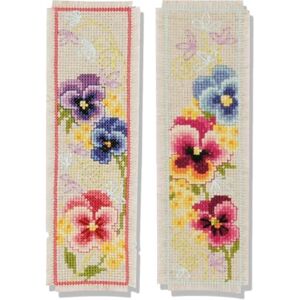Vervaco Counted Cross Stitch Bookmark Kit: Violets Set of 2, NA, 6 x 20cm Vervaco Counted Cross Stitch Bookmark Kit: Violets Set of 2, NA, 6 x 20cm