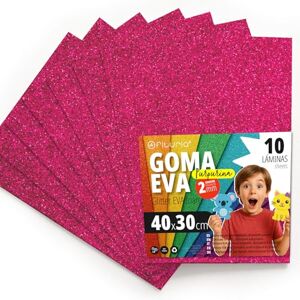 OFITURIA Eva Foam Glitter for Creative Crafts, Glitter Foam Sheets for DIY, School Projects, Decorative Art, Scrapbooking 40 x 30 cm (Fuchsia Glitter, 10 Pcs) OFITURIA Eva Foam Glitter for Creative Crafts, Glitter Foam Sheets for DIY, School Projects, Decorative Art, Scrapbooking 40 x 30 cm (Fuchsia Glitter, 10 Pcs)