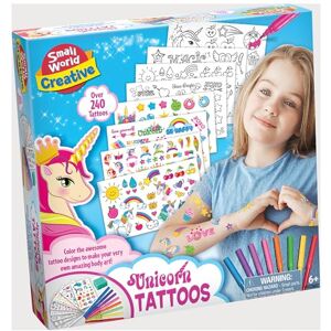 Small World Toys Creative Unicorn Tattoo Art Set, 240+ Designs, Children's Colouring Activity Kit to Personalise Body Stickers for Ages 6+ Small World Toys Creative Unicorn Tattoo Art Set, 240+ Designs, Children's Colouring Activity Kit to Personalise Body Stickers for Ages 6+