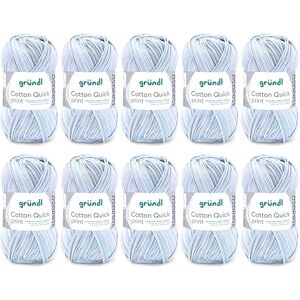 Gründl Cotton Quick Print Knitting/Crochet Yarn (Colourful Yarn Made of 100% Cotton, Oeko-TEX Certified, 50 g / 125 m, Needle Size: 3-4, 1 x 50 g), Mint-Blue-White-Grey-Mix Colour Gründl Cotton Quick Print Knitting/Crochet Yarn (Colourful Yarn Made of 100% Cotton, Oeko-TEX Certified, 50 g / 125 m, Needle Size: 3-4, 1 x 50 g), Mint-Blue-White-Grey-Mix Colour