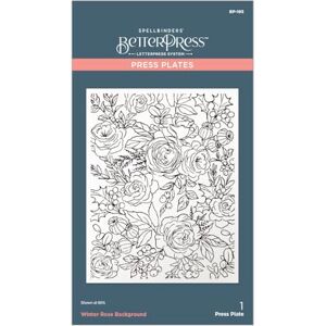 Spellbinders BP-195 Winter Rose Background Press Plate from The Handmade Holidays Collection Spellbinders BP-195 Winter Rose Background Press Plate from The Handmade Holidays Collection