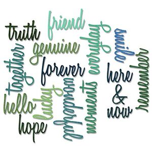 Sizzix Friendship Words Script by Tim Holtz Thinlits Die Set, Pack of 16 Sizzix Friendship Words Script by Tim Holtz Thinlits Die Set, Pack of 16